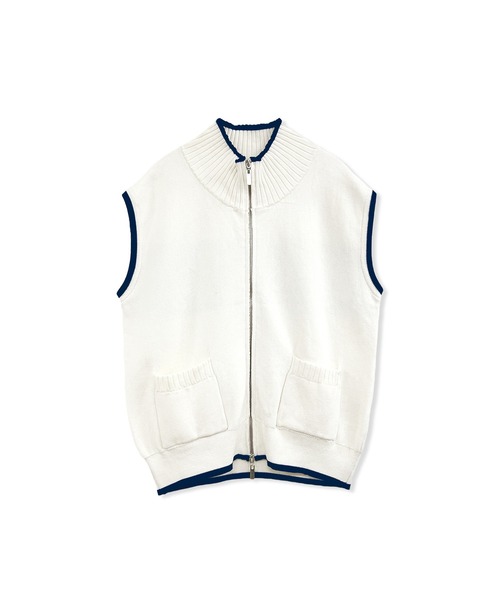 ANDGEEBEE(アンジービー)の「バックロゴジップベスト(ベスト・レディース・アイボリー/チャコールグレー・FREE)」の13枚目の写真