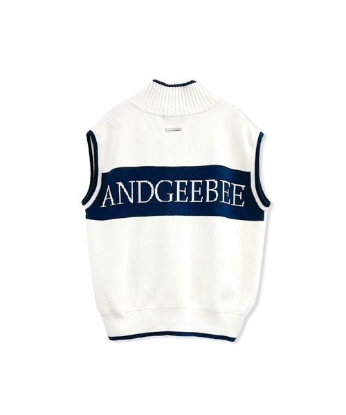 ANDGEEBEE(アンジービー)の「バックロゴジップベスト(ベスト・レディース・アイボリー/チャコールグレー・FREE)」の12枚目の写真