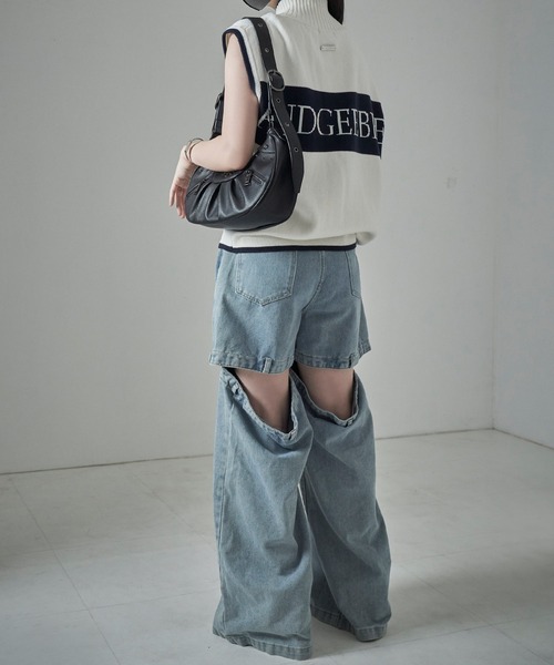 ANDGEEBEE(アンジービー)の「バックロゴジップベスト(ベスト・レディース・アイボリー/チャコールグレー・FREE)」の22枚目の写真