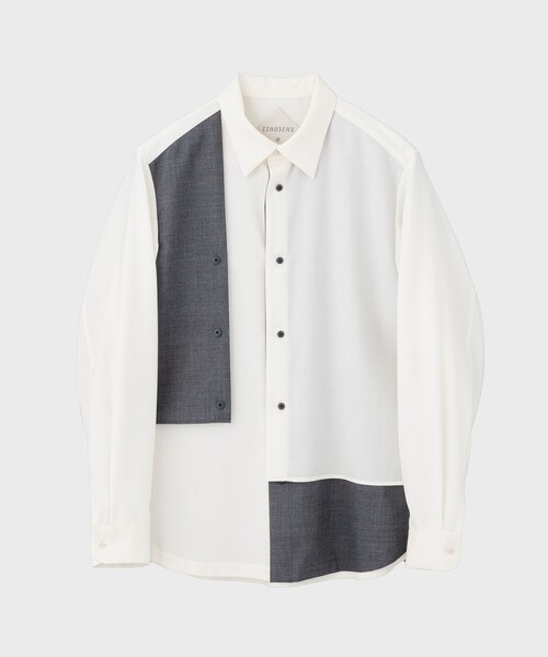 ETHOSENS（エトセンス）の「【ETHOSENS/エトセンス】別注 Layer shirt（シャツ/ブラウス・メンズ・オフホワイト/グレー・3/2）」の2枚目の写真