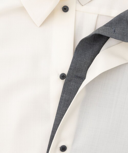 ETHOSENS（エトセンス）の「【ETHOSENS/エトセンス】別注 Layer shirt（シャツ/ブラウス・メンズ・オフホワイト/グレー・3/2）」の4枚目の写真