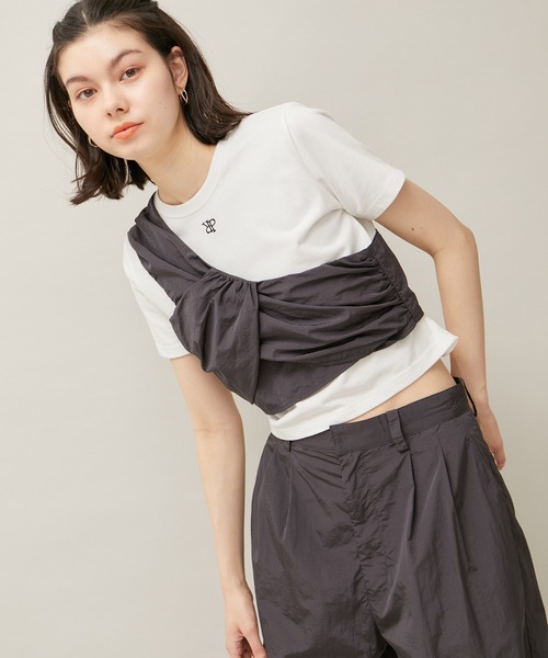 ROPE' PICNIC（ロペピクニック）の「ナイロンねじりビスチェ/セットアップ対応（ベスト・レディース・チャコールグレー/オフホワイト・38）」の5枚目の写真