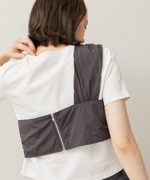ROPE' PICNIC（ロペピクニック）の「ナイロンねじりビスチェ/セットアップ対応（ベスト・レディース・チャコールグレー/オフホワイト・38）」の6枚目の写真
