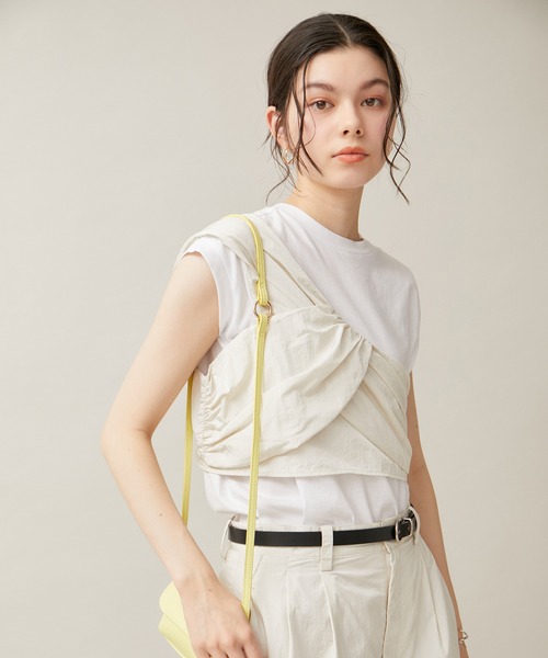 ROPE' PICNIC（ロペピクニック）の「ナイロンねじりビスチェ/セットアップ対応（ベスト・レディース・チャコールグレー/オフホワイト・38）」の3枚目の写真