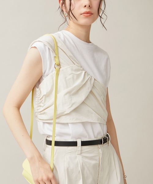 ROPE' PICNIC（ロペピクニック）の「ナイロンねじりビスチェ/セットアップ対応（その他トップス・レディース・チャコールグレー/オフホワイト・38）」の11枚目の写真