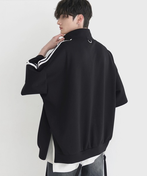 CLUBHAUS × TANGRAM 半袖ハーフジップ プルオーバー L 襟付きハーフジップ半袖ポンチドルマンプルオーバー | ASTRONOMY