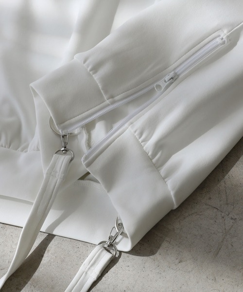 LILL(リル)の「ルーズシルエットコットンポンチドレープトラックハーフジップ半袖プルオーバー(Tシャツ/カットソー・メンズ・ホワイト/ブラック/ワイン/ライトグレー/ブルーグレー・S/M/L/XL)」の19枚目の写真