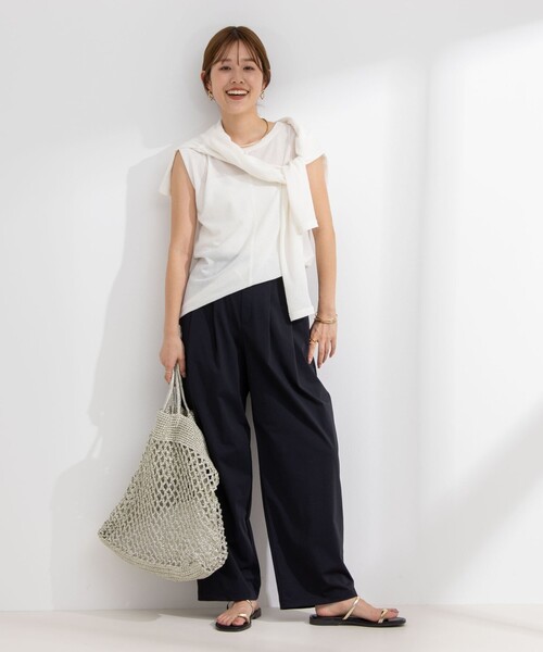 NOLLEY’S（ノーリーズ）の「アクティブRASH ワイドパンツ（その他パンツ・レディース・ブラック/グレイッシュベージュ・36/38/40）」の3枚目の写真