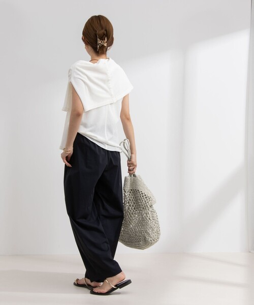 NOLLEY’S（ノーリーズ）の「アクティブRASH ワイドパンツ（その他パンツ・レディース・ブラック/グレイッシュベージュ・36/38/40）」の5枚目の写真