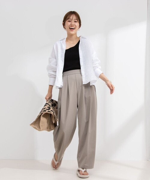 NOLLEY’S（ノーリーズ）の「アクティブRASH ワイドパンツ（その他パンツ・レディース・ブラック/グレイッシュベージュ・36/38/40）」の7枚目の写真