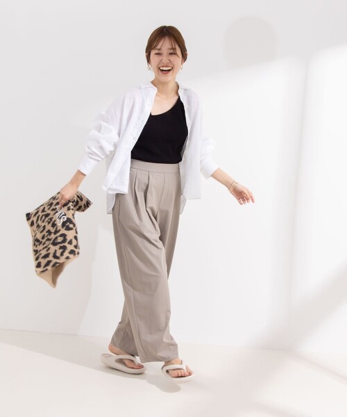 NOLLEY’S（ノーリーズ）の「アクティブRASH ワイドパンツ（その他パンツ・レディース・ブラック/グレイッシュベージュ・36/38/40）」の13枚目の写真