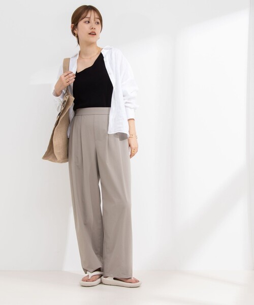 NOLLEY’S（ノーリーズ）の「アクティブRASH ワイドパンツ（その他パンツ・レディース・ブラック/グレイッシュベージュ・36/38/40）」の14枚目の写真
