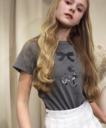 titty＆Co. PETIT | うさぎリボンTシャツ(Tシャツ/カットソー)