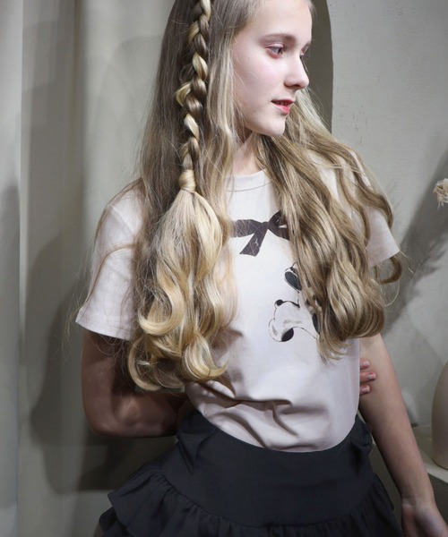 titty＆Co. PETIT（ティティアンドコープティ）の「うさぎリボンTシャツ（Tシャツ/カットソー・レディース・ライトベージュ/チャコールグレー・FREE）」の14枚目の写真