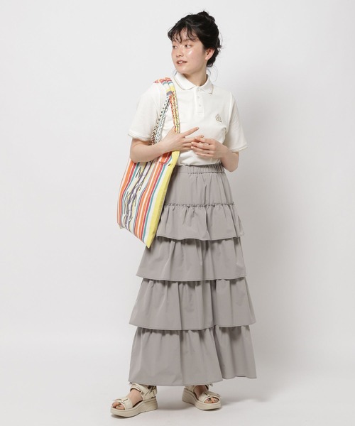 niko and...（ニコアンド）の「ラメラインエンブレムポロシャツ（ポロシャツ・レディース・オフホワイト/ブルー/ブラック・MEDIUM/LARGE）」の19枚目の写真