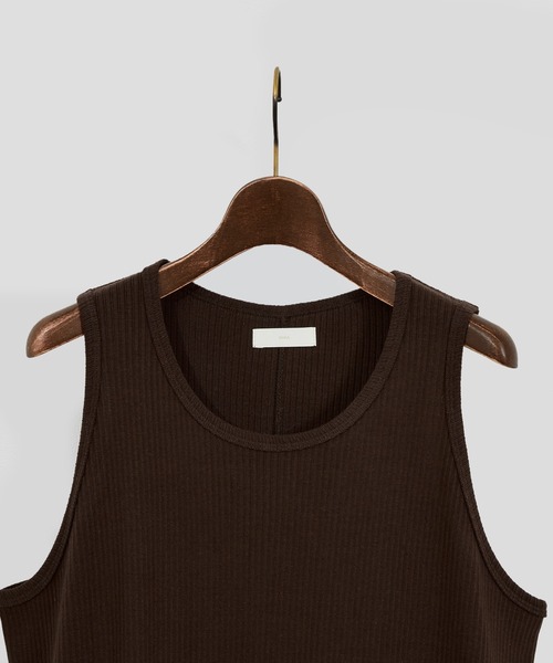 And A(アンドエー)の「And A アンドエー / SUPIMA COTTON CODE FRISE TANK TOPS スーピマコットンコードフライスタンクトップ / AA-S24M005(タンクトップ・メンズ・オフホワイト/ブラウン/スミクロ・1/2)」の5枚目の写真