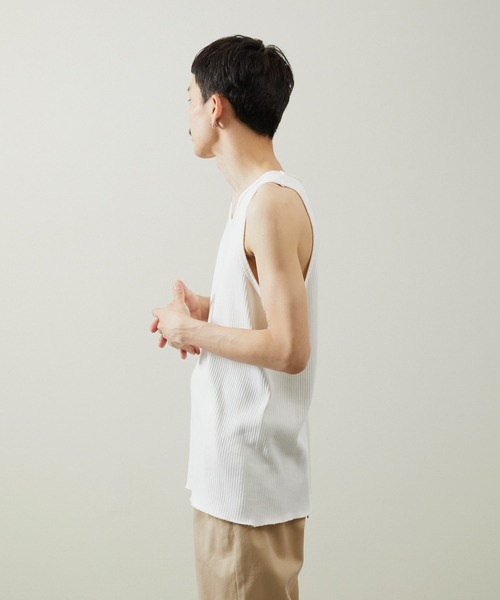 And A(アンドエー)の「And A アンドエー / SUPIMA COTTON CODE FRISE TANK TOPS スーピマコットンコードフライスタンクトップ / AA-S24M005(タンクトップ・メンズ・オフホワイト/ブラウン/スミクロ・1/2)」の21枚目の写真
