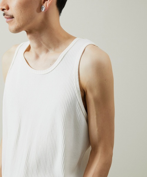 And A(アンドエー)の「And A アンドエー / SUPIMA COTTON CODE FRISE TANK TOPS スーピマコットンコードフライスタンクトップ / AA-S24M005(タンクトップ・メンズ・オフホワイト/ブラウン/スミクロ・1/2)」の18枚目の写真