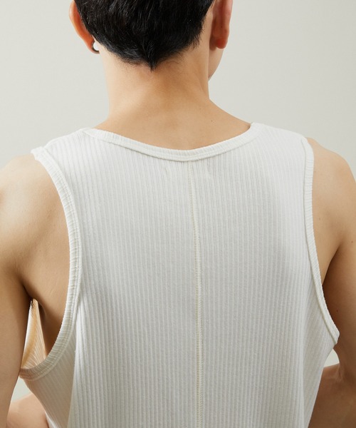 And A(アンドエー)の「And A アンドエー / SUPIMA COTTON CODE FRISE TANK TOPS スーピマコットンコードフライスタンクトップ / AA-S24M005(タンクトップ・メンズ・オフホワイト/ブラウン/スミクロ・1/2)」の16枚目の写真