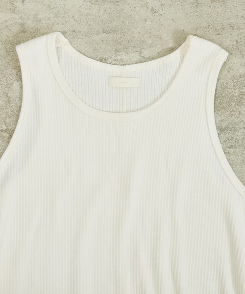 And A(アンドエー)の「And A アンドエー / SUPIMA COTTON CODE FRISE TANK TOPS スーピマコットンコードフライスタンクトップ / AA-S24M005(タンクトップ・メンズ・オフホワイト/ブラウン/スミクロ・1/2)」の13枚目の写真