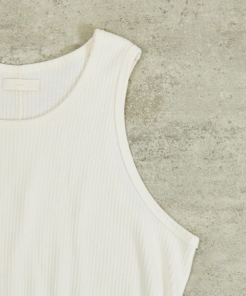 And A(アンドエー)の「And A アンドエー / SUPIMA COTTON CODE FRISE TANK TOPS スーピマコットンコードフライスタンクトップ / AA-S24M005(タンクトップ・メンズ・オフホワイト/ブラウン/スミクロ・1/2)」の12枚目の写真