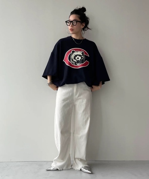 wee9s(ウィークス)の「curve denim / カーブデニム(デニムパンツ・レディース・アイボリー/ブラック・M/S)」の1枚目の写真