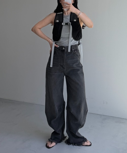 wee9s(ウィークス)の「curve denim / カーブデニム(デニムパンツ・レディース・アイボリー/ブラック・M/S)」の10枚目の写真
