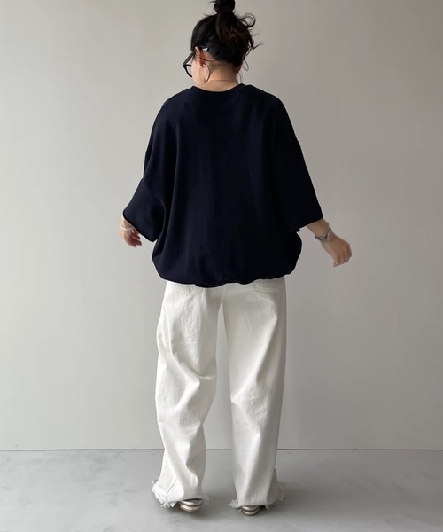 wee9s(ウィークス)の「curve denim / カーブデニム(デニムパンツ・レディース・アイボリー/ブラック・M/S)」の5枚目の写真