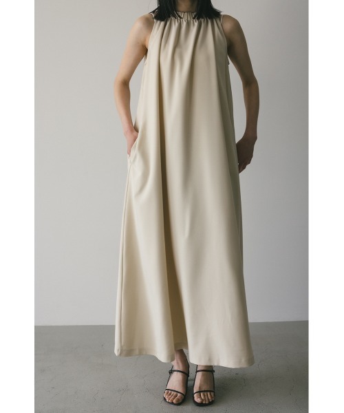 STYLEMIXER（スタイルミキサー）の「ネックシャーリングワンピース（ワンピース・レディース・アイボリー/ライトカーキ/ブラック・SMALL/MEDIUM）」の2枚目の写真