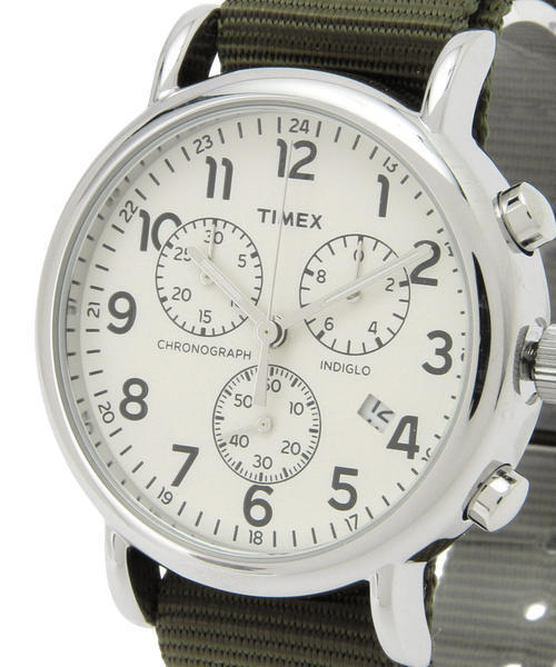 TIMEX(タイメックス)の「TIMEX / Weekender クロノグラフ(アナログ腕時計・レディース・オリーブ/ブラウン・ONE SIZE)」の5枚目の写真