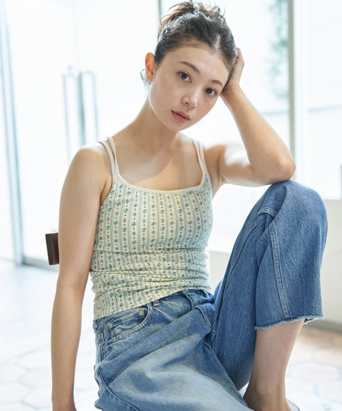 JEMORGAN/ジェーイーモーガン】花柄 カップ付キャミソール / TC