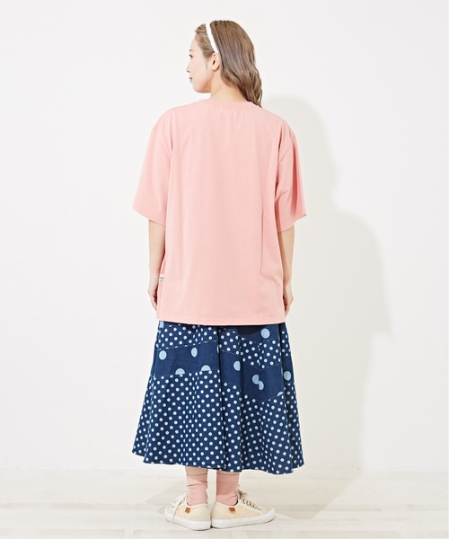 CUBE SUGAR（キューブシュガー）の「ドットプリントデニム切替スカート（デニムスカート・レディース・ライトブルー/インディゴブルー・M）」の7枚目の写真