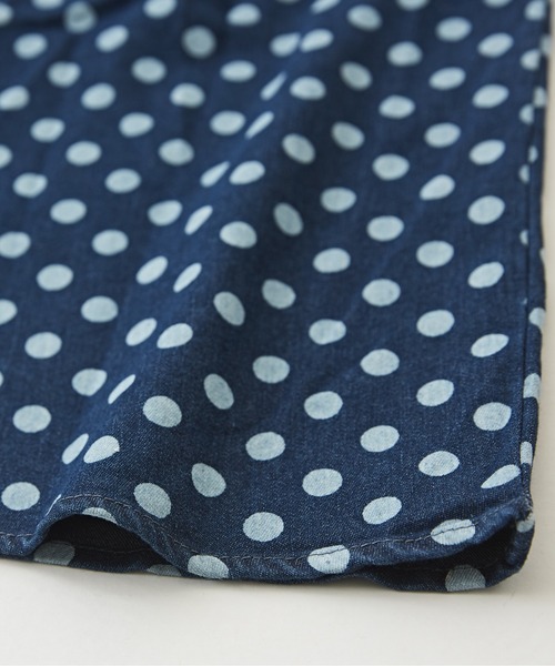 CUBE SUGAR（キューブシュガー）の「ドットプリントデニム切替スカート（デニムスカート・レディース・ライトブルー/インディゴブルー・M）」の15枚目の写真