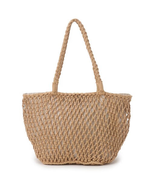 SHOO・LA・RUE（シューラルー）の「◆【マチあり】マクラメトートバッグ（トートバッグ・レディース・アイボリー/キャメル/イエロー・00）」の3枚目の写真