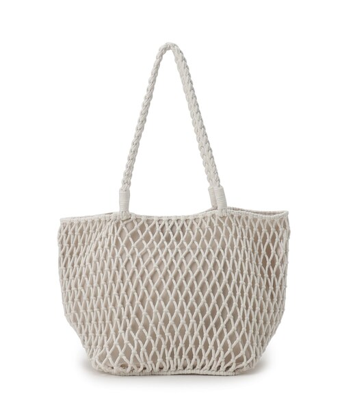 SHOO・LA・RUE（シューラルー）の「◆【マチあり】マクラメトートバッグ（トートバッグ・レディース・アイボリー/キャメル/イエロー・00）」の9枚目の写真