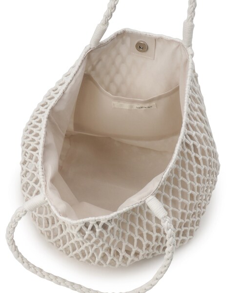 SHOO・LA・RUE（シューラルー）の「◆【マチあり】マクラメトートバッグ（トートバッグ・レディース・アイボリー/キャメル/イエロー・00）」の11枚目の写真