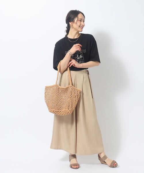 SHOO・LA・RUE（シューラルー）の「◆【マチあり】マクラメトートバッグ（トートバッグ・レディース・アイボリー/キャメル/イエロー・00）」の6枚目の写真