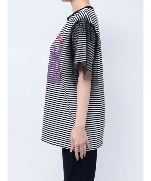 jouetie（ジュエティ）の「チュールレイヤードロックTシャツ（Tシャツ/カットソー・レディース・その他1/ブラック/オフホワイト・MEDIUM）」の10枚目の写真