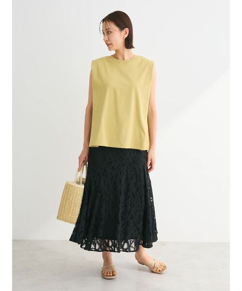 Sugar spoon（シュガースプーン）の「・SUGAR　SPOON　タックノースリーブTEE（Tシャツ/カットソー・レディース・イエロー/ブラック/オフホワイト/チャコールグレー/ブルー/その他7・FREE）」の8枚目の写真