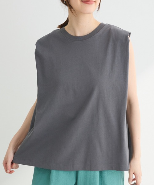 Sugar spoon（シュガースプーン）の「・SUGAR　SPOON　タックノースリーブTEE（Tシャツ/カットソー・レディース・イエロー/ブラック/オフホワイト/チャコールグレー/ブルー/その他7・FREE）」の3枚目の写真