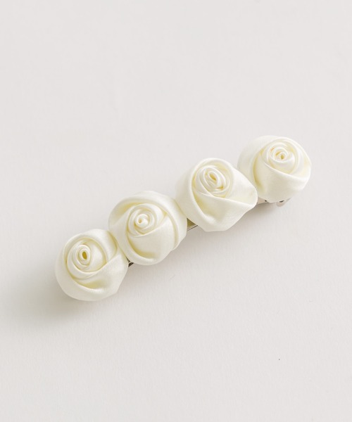 OLIVE des OLIVE（オリーブデオリーブ）の「ローズバレッタ（バレッタ/ヘアクリップ・レディース・ブラック/アイボリー・FREE）」の4枚目の写真
