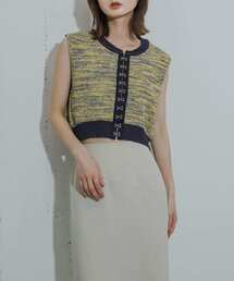 SENSE OF PLACE by URBAN RESEARCH | フロントホッククロップドニットトップ(ベスト)