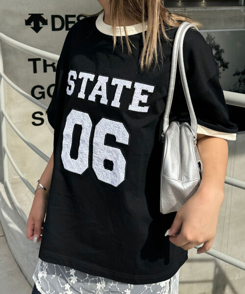 CIAOPANIC（チャオパニック）の「【ユニセックス】レースワッペンカレッジTEE（Tシャツ/カットソー・レディース・アイボリー/ブラック/グリーン・FREE）」の19枚目の写真