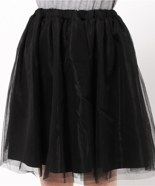 SIMONE LIST（シモーヌリスト）の「ナイロンチュールスカート（スカート・レディース・ネイビー/アイボリー/ブラック・38）」の7枚目の写真