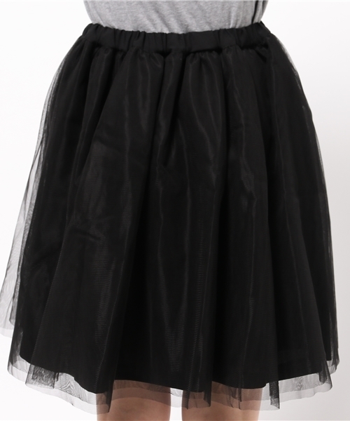 SIMONE LIST（シモーヌリスト）の「ナイロンチュールスカート（スカート・レディース・ネイビー/アイボリー/ブラック・38）」の8枚目の写真