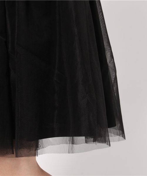 SIMONE LIST（シモーヌリスト）の「ナイロンチュールスカート（スカート・レディース・ネイビー/アイボリー/ブラック・38）」の9枚目の写真
