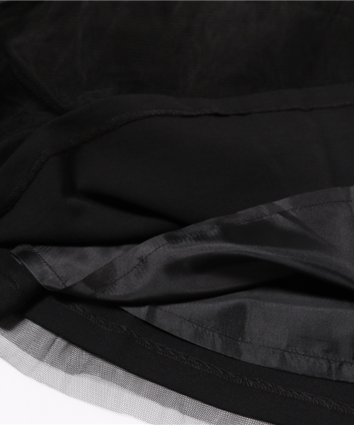 SIMONE LIST（シモーヌリスト）の「ナイロンチュールスカート（スカート・レディース・ネイビー/アイボリー/ブラック・38）」の10枚目の写真