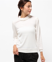 natural couture | 【natural couture NICE CLAUP】パールテレコハイネックTE(Tシャツ/カットソー)