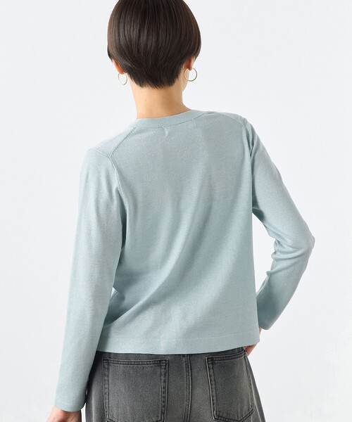 NOLLEY’S Sophi（ノーリーズソフィ）の「《手洗い可能》《アンサンブル対応》ウール混ラメVネックカーディガン（カーディガン/ボレロ・レディース・キャメル/グレー/サックスブルー/サーモンピンク・38/36）」の14枚目の写真