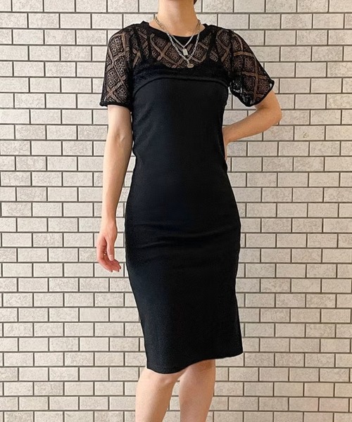GORGE(ゴージ)の「キャミワンピース+メッシュプルオーバー(Tシャツ/カットソー・レディース・モカ/ブラック・F)」の1枚目の写真